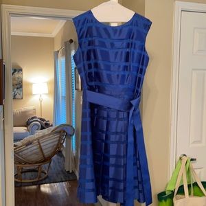 Royal blue cocktail/church dress with sash- 14